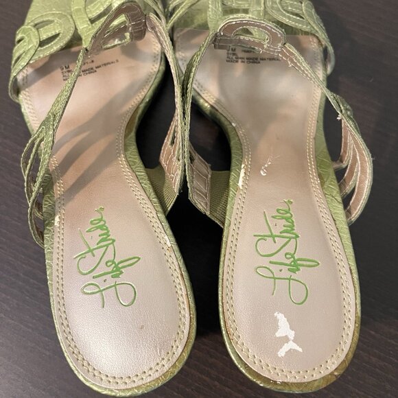 Green Heels Mules Strappy 90s Y2K Lifestride 9 Retro Chain Bride pastel fun 200s - Picture 5 of 7